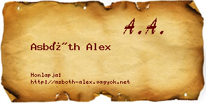 Asbóth Alex névjegykártya